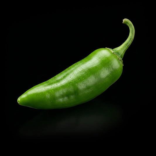 Unripe green Aji Amarillo chilli pepper