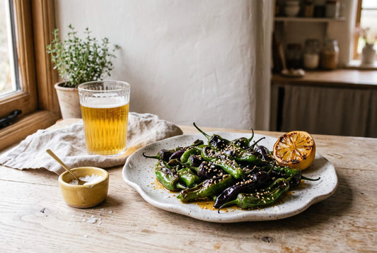 Blistered shishitos with miso butter