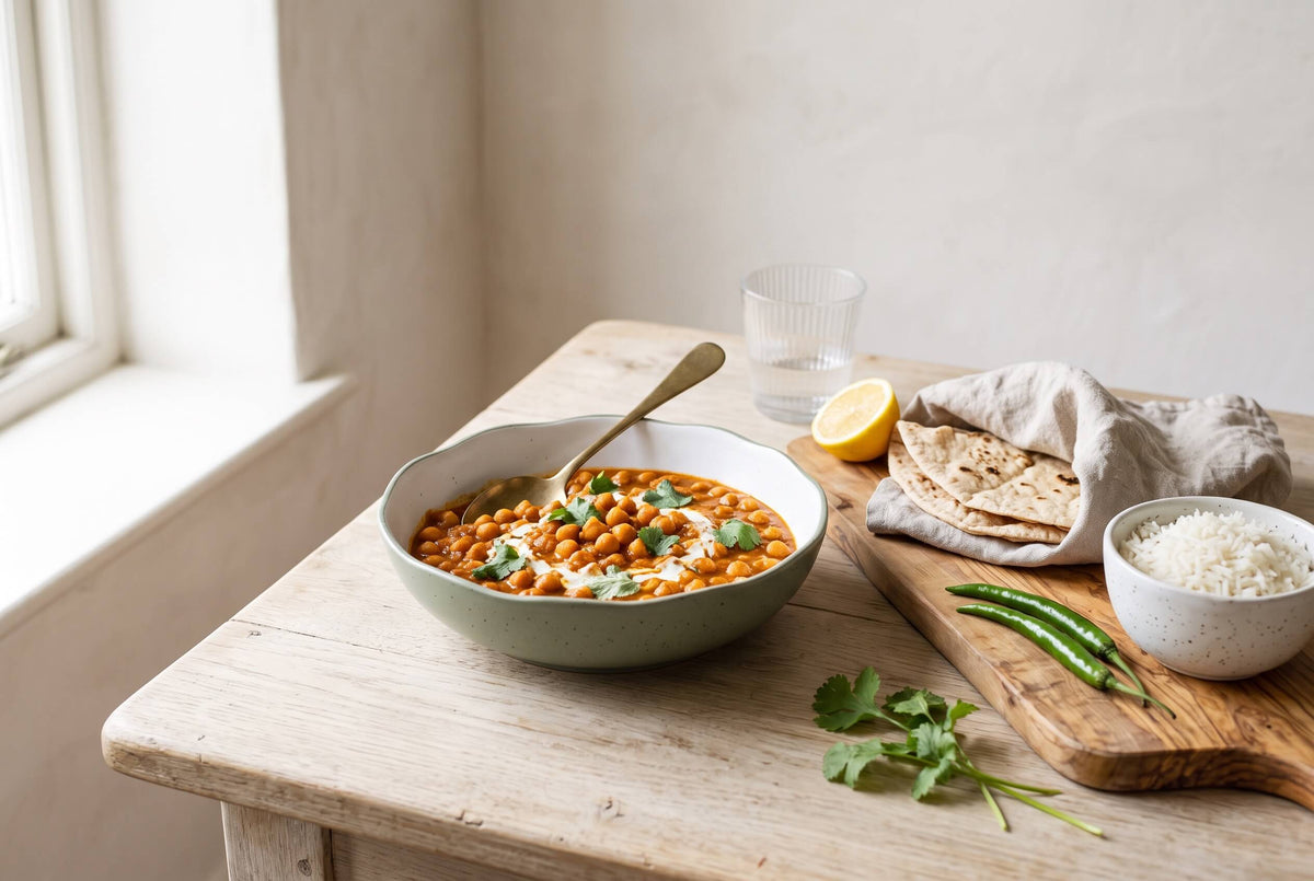 Chana masala with Jwala chillies