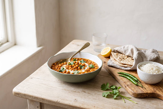 Chana masala with Jwala chillies