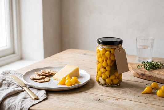 Pickled biquinho peppers