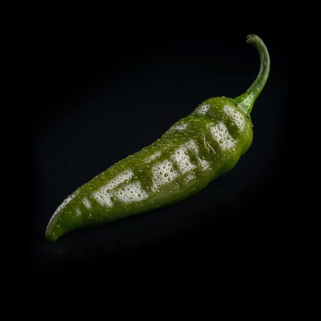 Unripe green Kashmiri chilli pepper